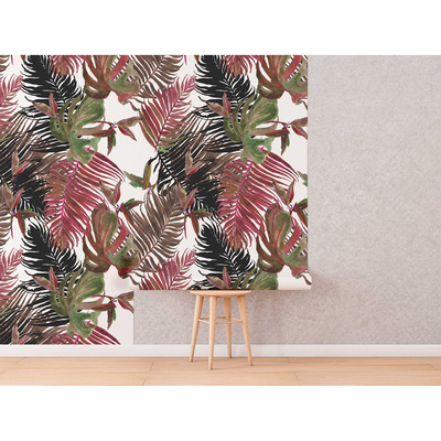 Fotobehang Kleurrijke Monstera-bladeren