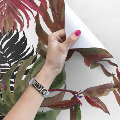 Fotobehang Kleurrijke Monstera-bladeren