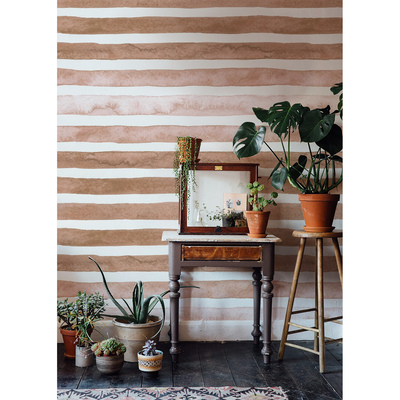 Fotobehang Bruine en witte strepen