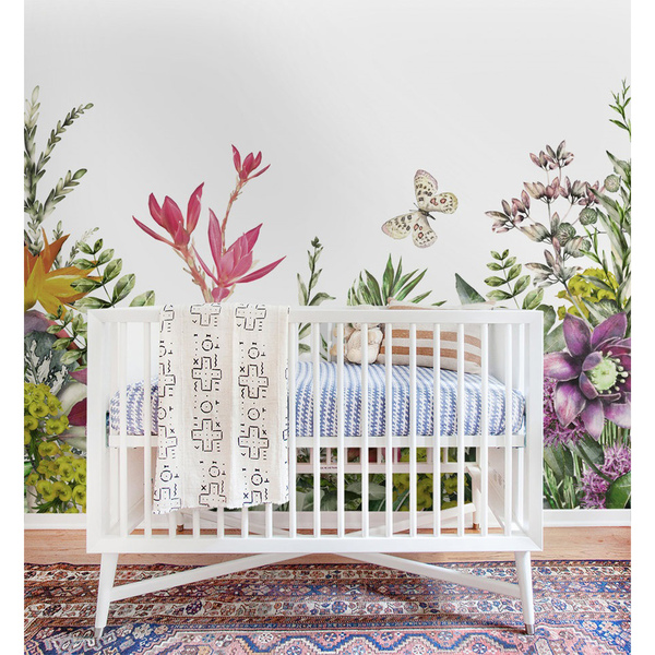 Fotobehang Exotische weide vol bloemen