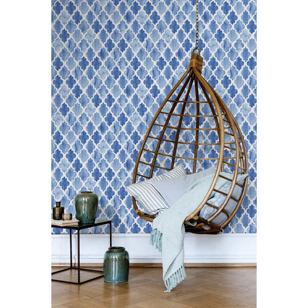 Fotobehang Blauwe Marokkaanse klaver