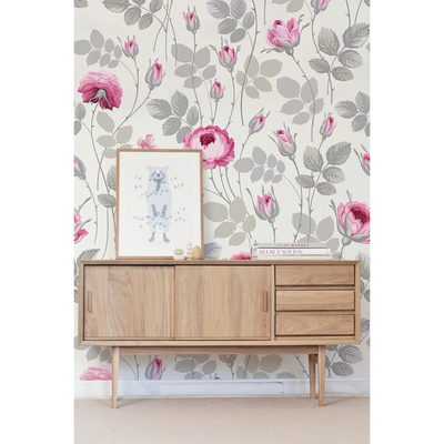 Fotobehang Rustgevend tussen pastelkleurige rozen