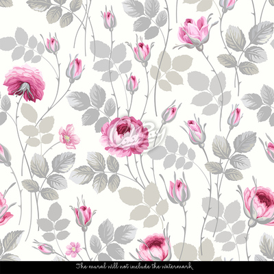 Fotobehang Rustgevend tussen pastelkleurige rozen