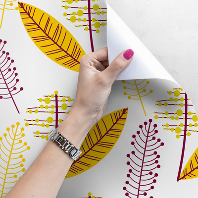 Fotobehang Scandinavische bladmotieven