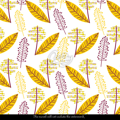 Fotobehang Scandinavische bladmotieven