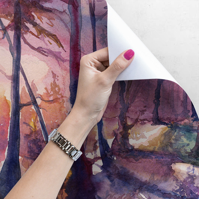 Fotobehang Herfstbos bij zonsopgang