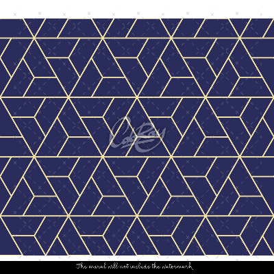 Fotobehang Marineblauwe geometrische patronen