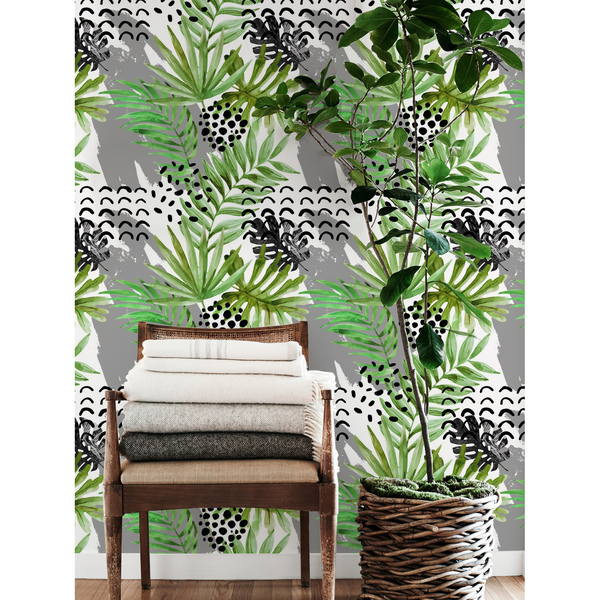 Fotobehang Palmboom in inkt