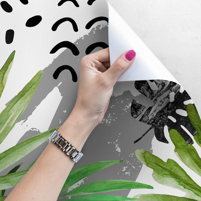 Fotobehang Palmboom in inkt