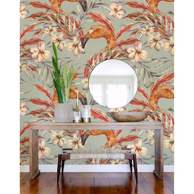 Fotobehang Vintage flamingo's