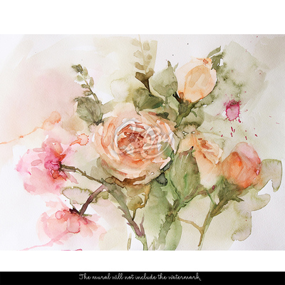 Fotobehang In de wilde rozentuin