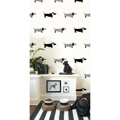 Fotobehang Retro Stijl Teckels