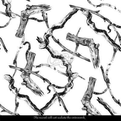 Fotobehang Boomtakken op zolder