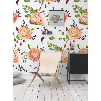 Fotobehang Rozen tussen de bessen