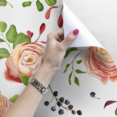 Fotobehang Rozen tussen de bessen