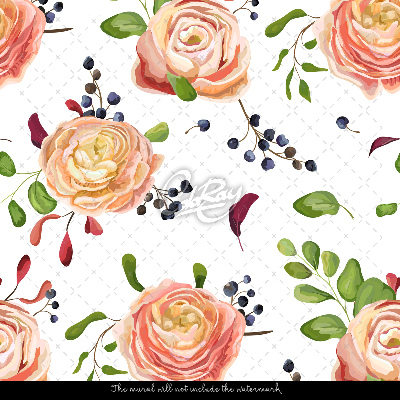 Fotobehang Rozen tussen de bessen