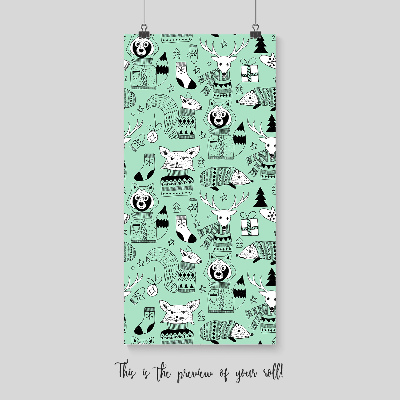 Fotobehang Kerstmis Vrolijke Dieren