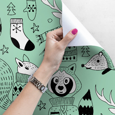 Fotobehang Kerstmis Vrolijke Dieren