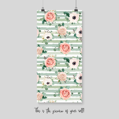 Fotobehang Rozen op een gestreepte achtergrond