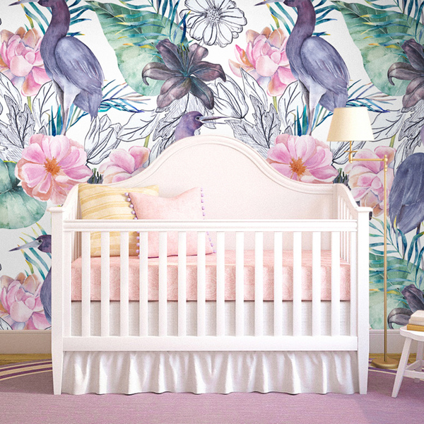 Fotobehang In de tuin van Eden vol vogels