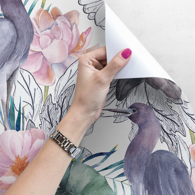 Fotobehang In de tuin van Eden vol vogels