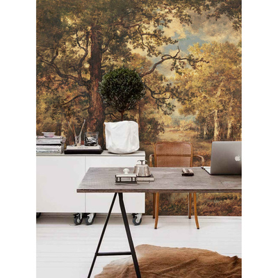 Fotobehang Herfstmorgen in het bos