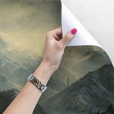 Fotobehang Ontspan met uitzicht op de met sneeuw bedekte bergen