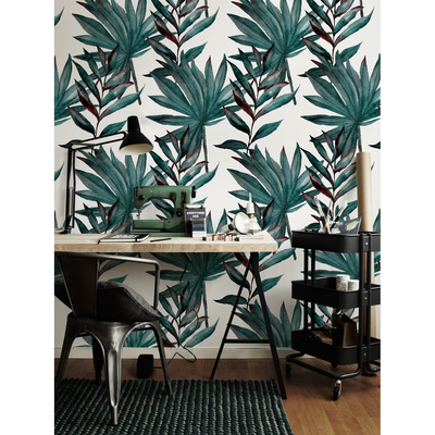 Fotobehang Smaakvolle bladeren in zwart