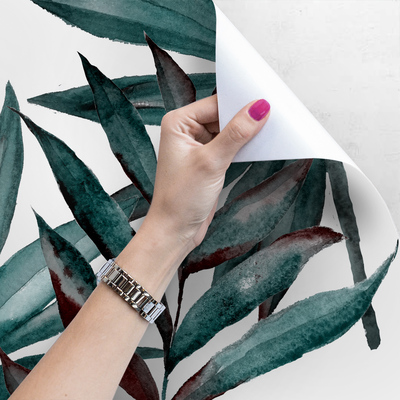 Fotobehang Smaakvolle bladeren in zwart