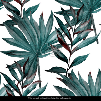 Fotobehang Smaakvolle bladeren in zwart