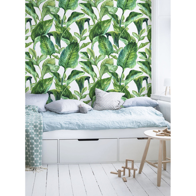 Fotobehang Groene bananenbladeren