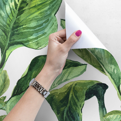 Fotobehang Groene bananenbladeren