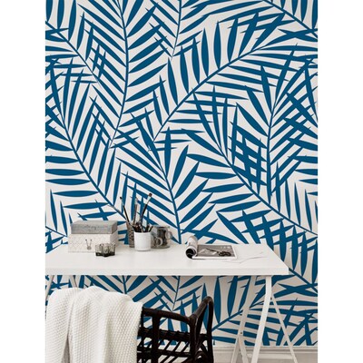 Fotobehang Palmbladblauw