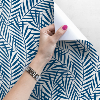 Fotobehang Palmbladblauw