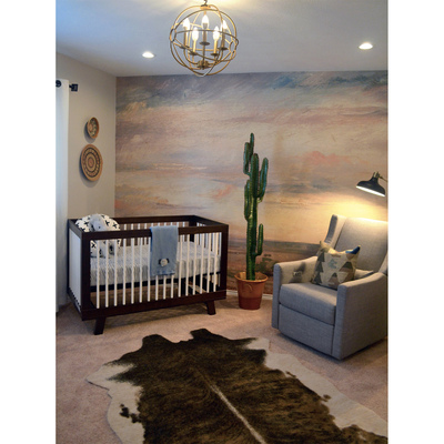 Fotobehang Warm landschap in de ochtend