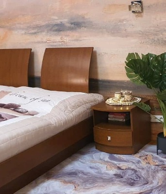 Fotobehang Warm landschap in de ochtend