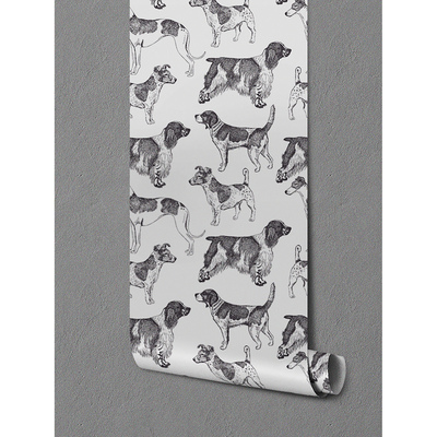 Fotobehang Zwart-witte honden