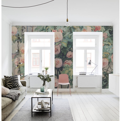 Fotobehang Een moment van rust in de rozentuin