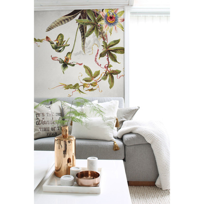 Fotobehang Een dag tussen tropische bloemen