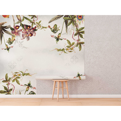 Fotobehang Een dag tussen tropische bloemen