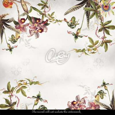 Fotobehang Een dag tussen tropische bloemen