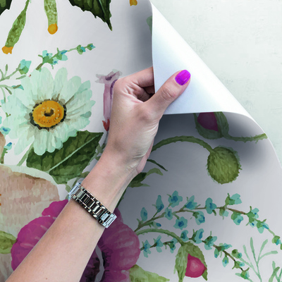 Fotobehang Thee- en bloemenpauze