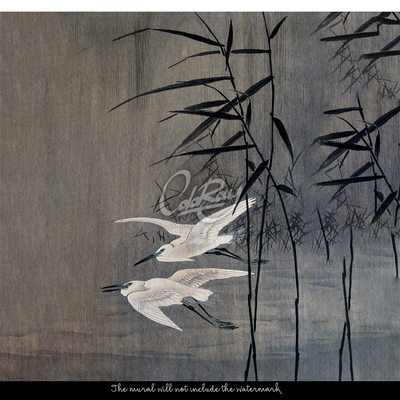 Fotobehang Chinese zilverreigers op het meer