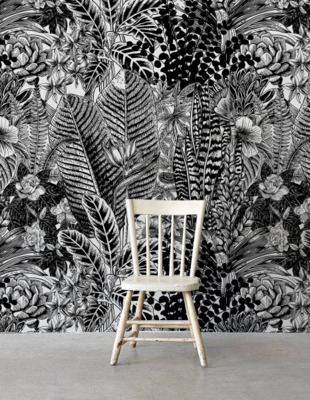 Fotobehang Jungle Schets