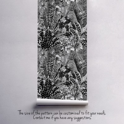 Fotobehang Jungle Schets