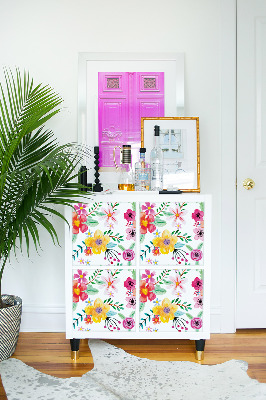 Ikea kallax stickers Kleurrijke abstracte bloemen