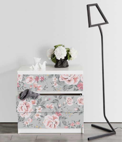 Ikea malm stickers Elegante vintage bloemen