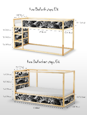 Ikea kura stickers Zwart-wit tropisch struikgewas