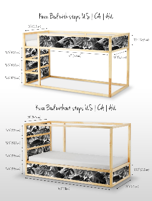 Ikea kura stickers Zwart-wit tropisch struikgewas