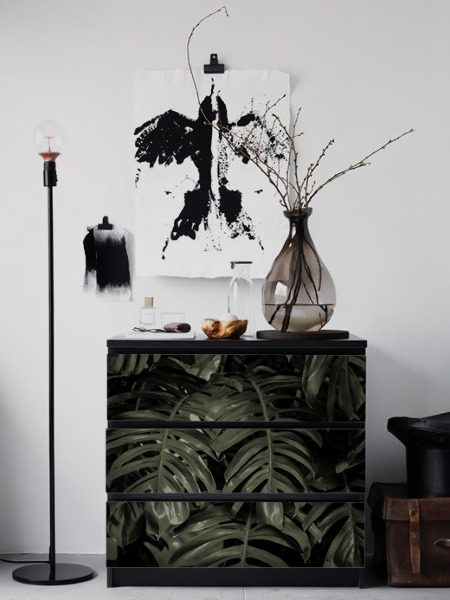 Ikea malm stickers Monstera bladeren